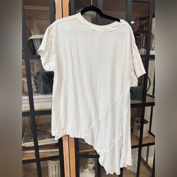 Free People my side tee tunic long line ribbed slouchy crewneck asymmetrical - Picture 3 of 16